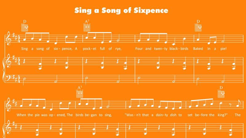 sing a song of sixpence sheet music mother goose club sing a song sheet music